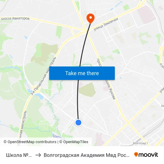 Школа №82 to Волгоградская Академия Мвд России map