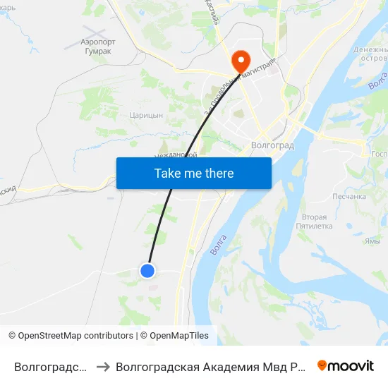 Волгоградская to Волгоградская Академия Мвд России map