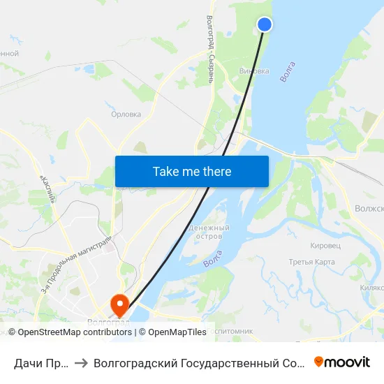 Дачи Приморье (Б) to Волгоградский Государственный Социально-Педагогический Университет map