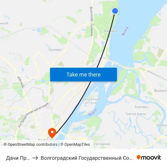 Дачи Приморье (А) to Волгоградский Государственный Социально-Педагогический Университет map