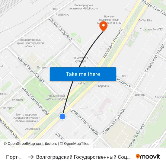 Порт-Саида (А) to Волгоградский Государственный Социально-Педагогический Университет map