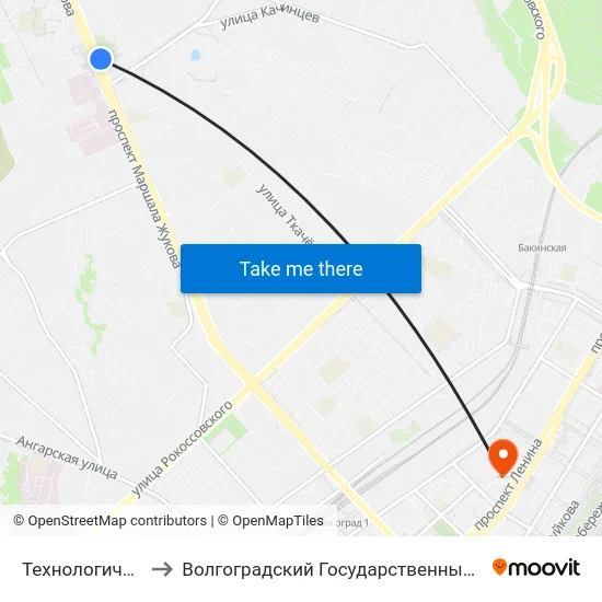 Технологический Колледж (А) to Волгоградский Государственный Социально-Педагогический Университет map