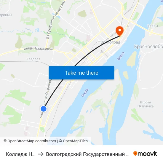 Колледж Нефти И Газа (Б) to Волгоградский Государственный Социально-Педагогический Университет map