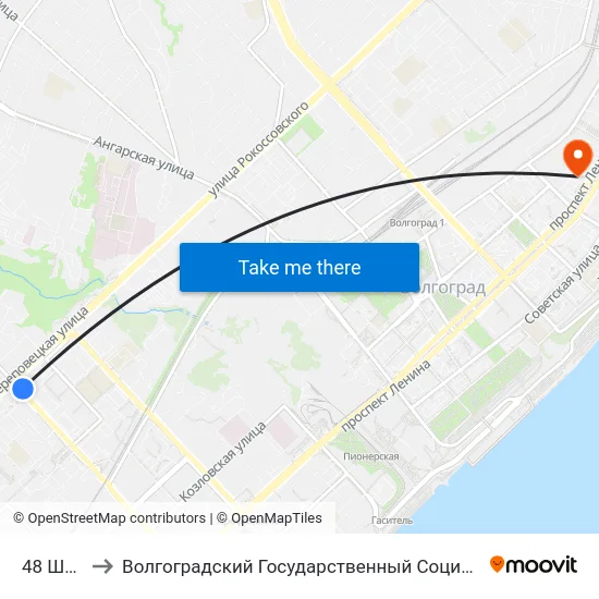 48 Школа (Б) to Волгоградский Государственный Социально-Педагогический Университет map