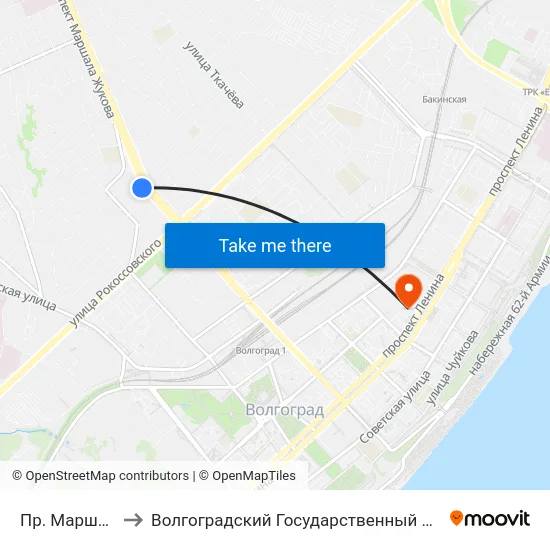 Пр. Маршала Жукова (Б) to Волгоградский Государственный Социально-Педагогический Университет map