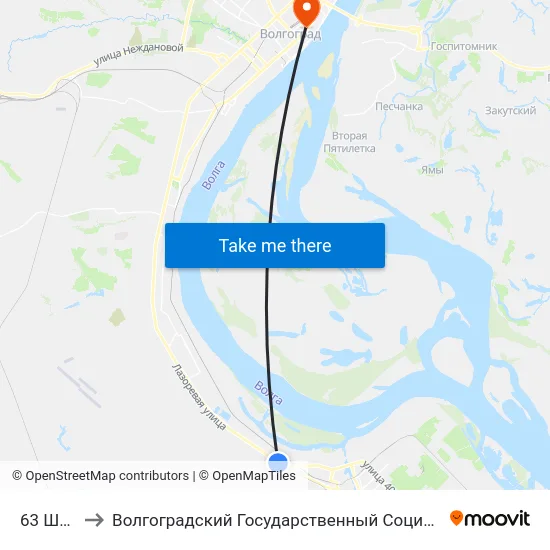63 Школа (Б) to Волгоградский Государственный Социально-Педагогический Университет map
