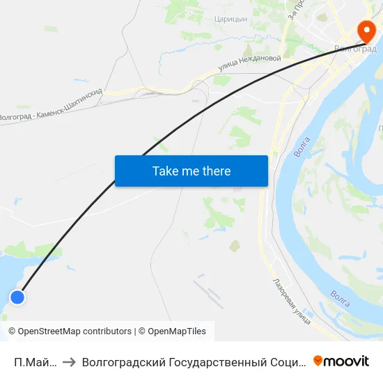 П.Майский (А) to Волгоградский Государственный Социально-Педагогический Университет map