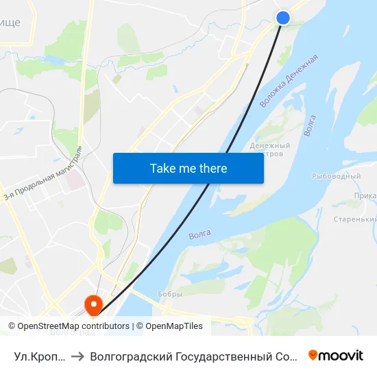 Ул.Кропоткина (А) to Волгоградский Государственный Социально-Педагогический Университет map
