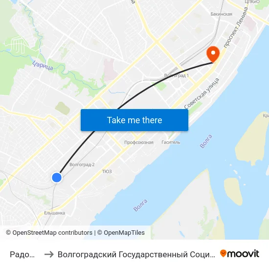 Радомская (А) to Волгоградский Государственный Социально-Педагогический Университет map