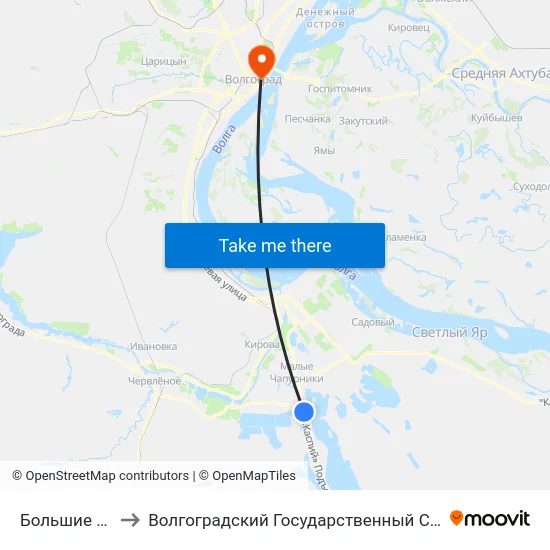 Большие Чапурники (А) to Волгоградский Государственный Социально-Педагогический Университет map