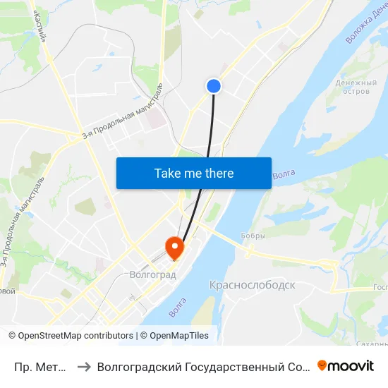 Пр. Металлургов (А) to Волгоградский Государственный Социально-Педагогический Университет map