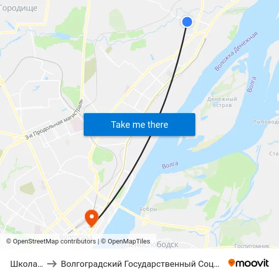 Школа №17 (Б) to Волгоградский Государственный Социально-Педагогический Университет map