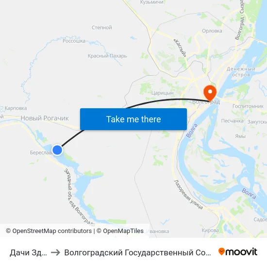 Дачи Здоровье (А) to Волгоградский Государственный Социально-Педагогический Университет map
