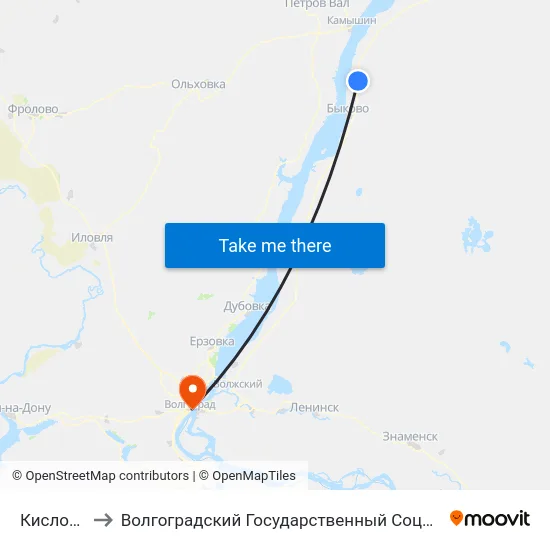 Кислово Тр. (А) to Волгоградский Государственный Социально-Педагогический Университет map