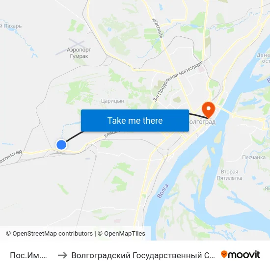 Пос.Им.М.Горького (Б) to Волгоградский Государственный Социально-Педагогический Университет map