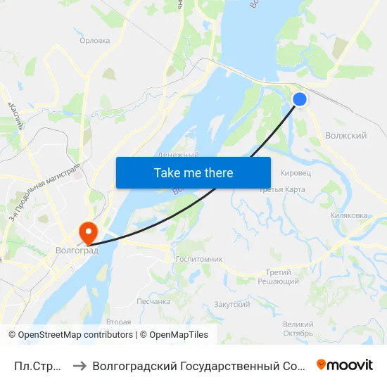 Пл.Строителей (А) to Волгоградский Государственный Социально-Педагогический Университет map