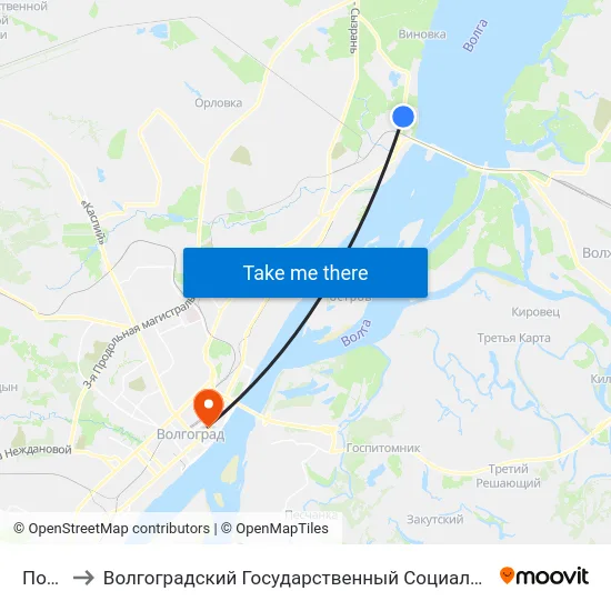 Пос. Гэс to Волгоградский Государственный Социально-Педагогический Университет map