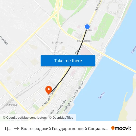 Цпкио to Волгоградский Государственный Социально-Педагогический Университет map