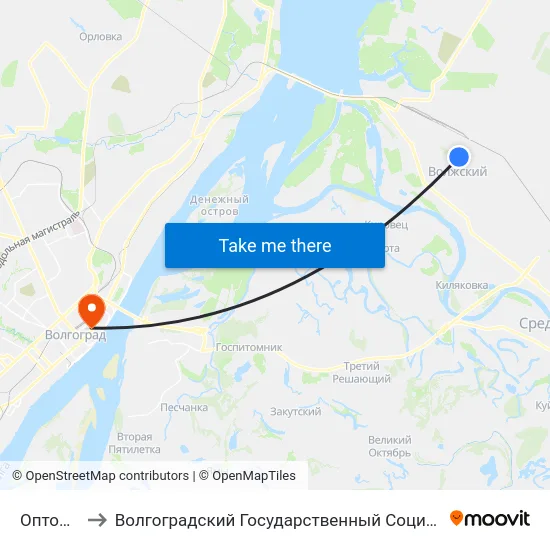 Оптовая База to Волгоградский Государственный Социально-Педагогический Университет map