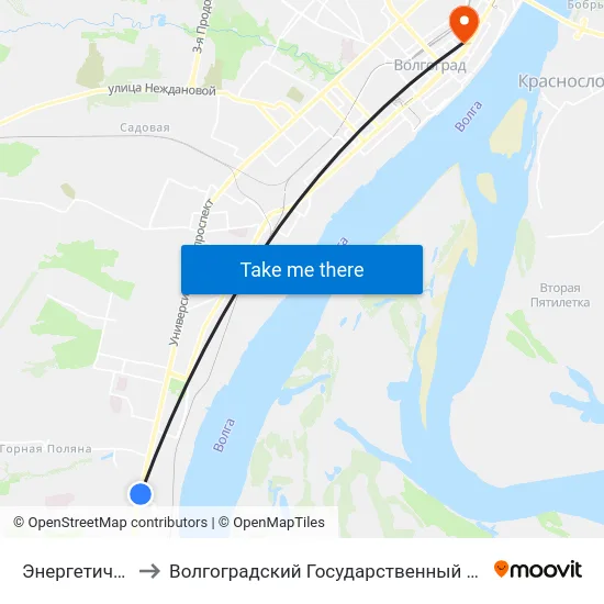 Энергетический Колледж to Волгоградский Государственный Социально-Педагогический Университет map