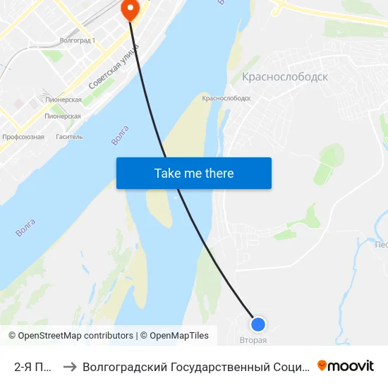 2-Я Пятилетка to Волгоградский Государственный Социально-Педагогический Университет map