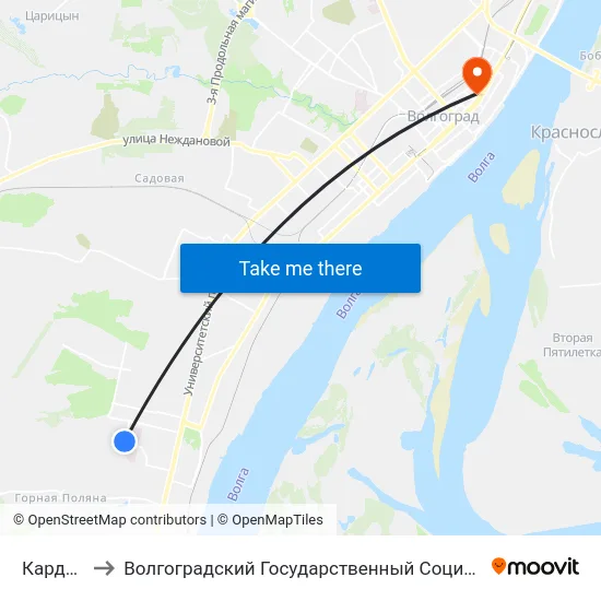 Кардиоцентр to Волгоградский Государственный Социально-Педагогический Университет map