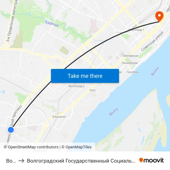 Волгау to Волгоградский Государственный Социально-Педагогический Университет map