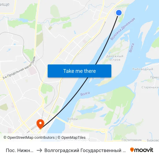 Пос. Нижний Тракторный to Волгоградский Государственный Социально-Педагогический Университет map