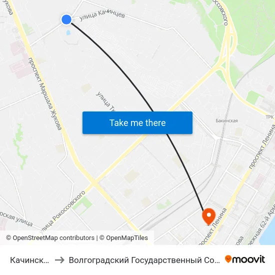 Качинское Училище to Волгоградский Государственный Социально-Педагогический Университет map