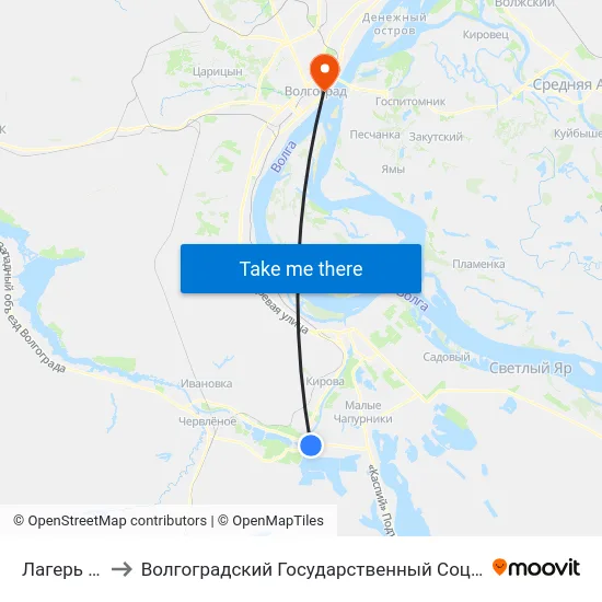 Лагерь Звёздный to Волгоградский Государственный Социально-Педагогический Университет map