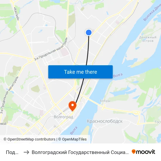 Поддубного to Волгоградский Государственный Социально-Педагогический Университет map