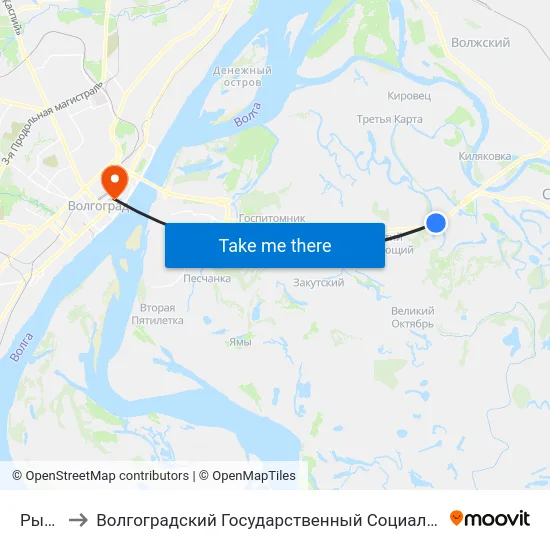 Рыбачий to Волгоградский Государственный Социально-Педагогический Университет map