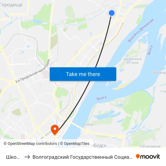 Школа №17 to Волгоградский Государственный Социально-Педагогический Университет map