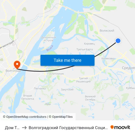 Дом Торговли to Волгоградский Государственный Социально-Педагогический Университет map
