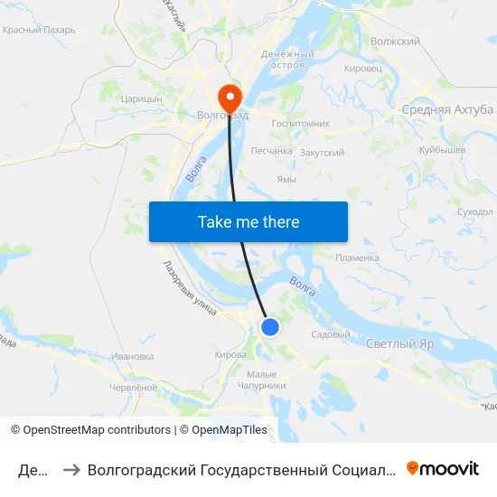 Депо №3 to Волгоградский Государственный Социально-Педагогический Университет map