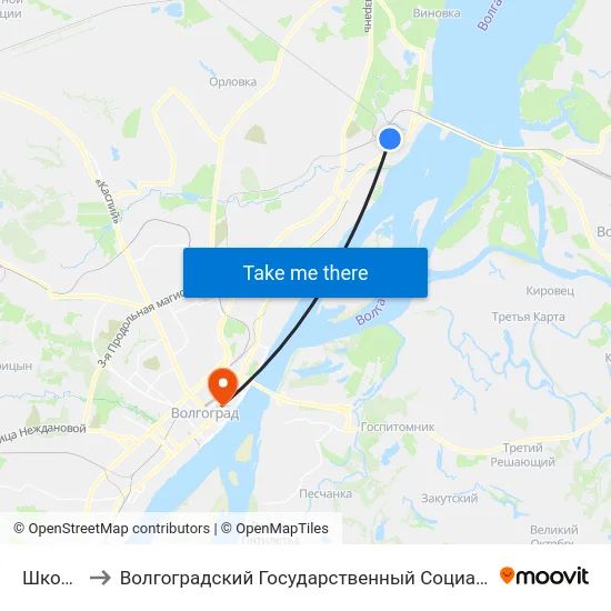 Школа №88 to Волгоградский Государственный Социально-Педагогический Университет map