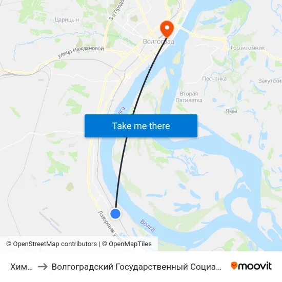 Химзавод to Волгоградский Государственный Социально-Педагогический Университет map