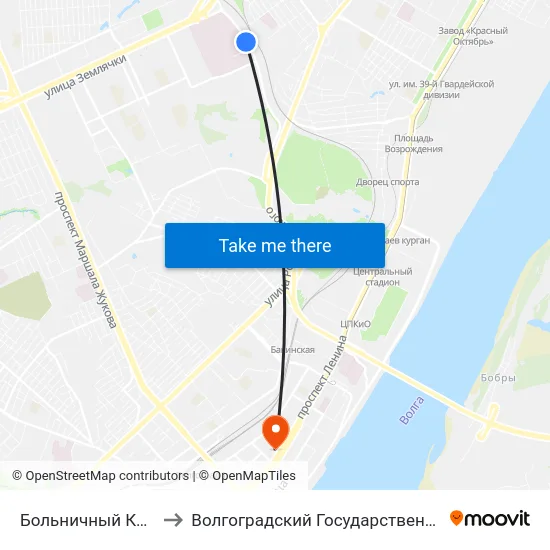 Больничный Комплекс (По Требованию) to Волгоградский Государственный Социально-Педагогический Университет map