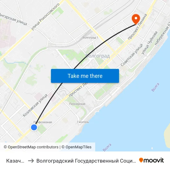 Казачий Театр to Волгоградский Государственный Социально-Педагогический Университет map