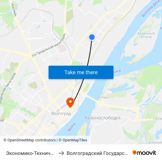 Экономико-Технический Колледж (Проспект Металлургов) to Волгоградский Государственный Социально-Педагогический Университет map