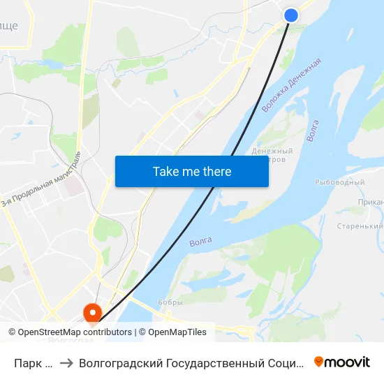 Парк Памяти to Волгоградский Государственный Социально-Педагогический Университет map