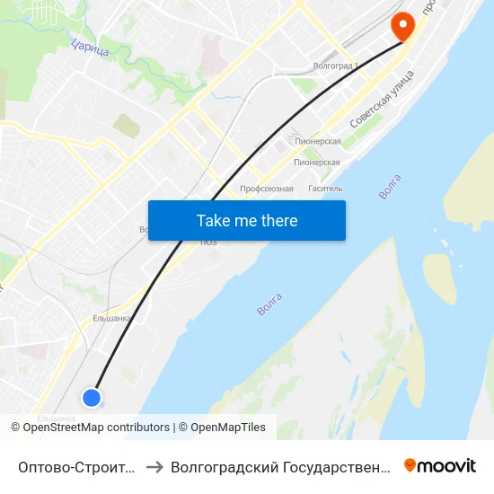 Оптово-Строительный Рынок На Тулака to Волгоградский Государственный Социально-Педагогический Университет map