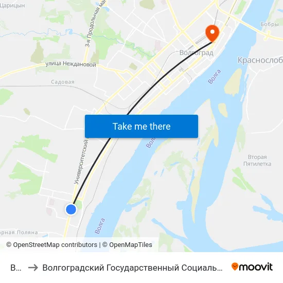 Волгу to Волгоградский Государственный Социально-Педагогический Университет map