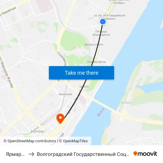 Ярмарка Восток to Волгоградский Государственный Социально-Педагогический Университет map