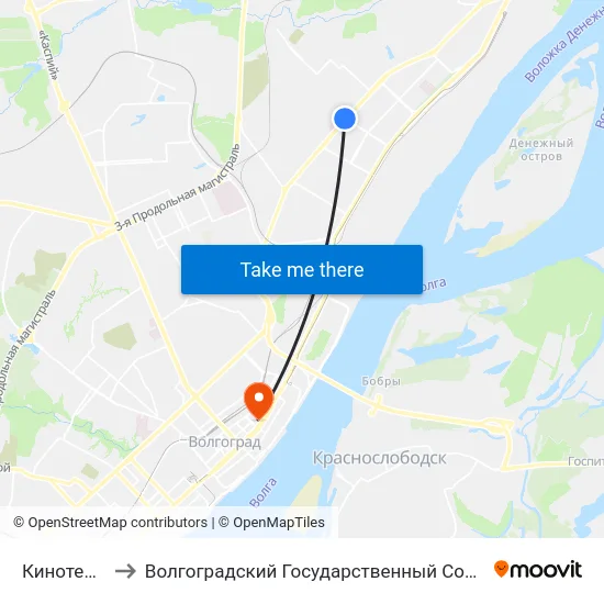 Кинотеатр Юность to Волгоградский Государственный Социально-Педагогический Университет map