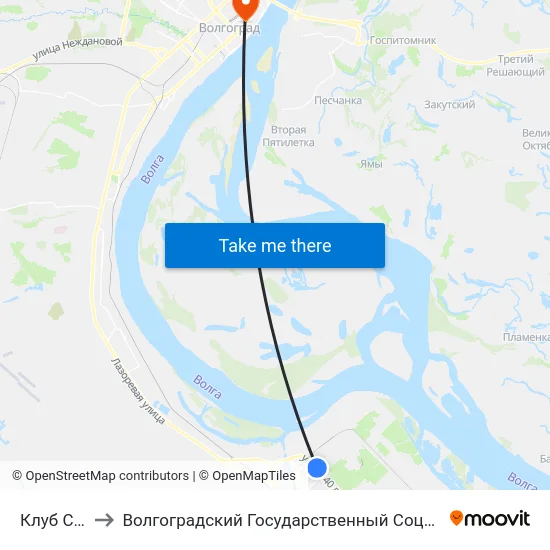 Клуб Строитель to Волгоградский Государственный Социально-Педагогический Университет map