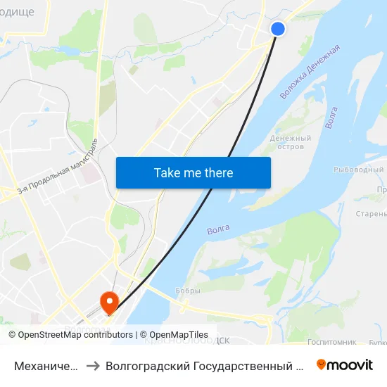 Механический Институт to Волгоградский Государственный Социально-Педагогический Университет map