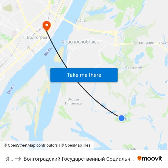 Ямы to Волгоградский Государственный Социально-Педагогический Университет map