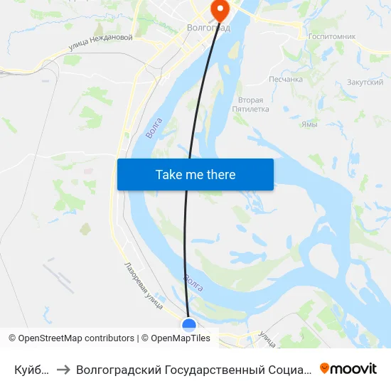 Куйбышева to Волгоградский Государственный Социально-Педагогический Университет map