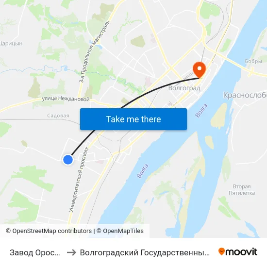 Завод Оросительной Техники to Волгоградский Государственный Социально-Педагогический Университет map